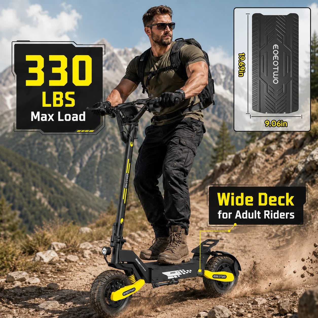 Eoeotwo 1200W Off Road Foldable Electric Scooter For Adults