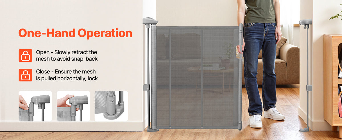 SucceBuy Retractable Baby Gate for Kids and Pets Easy Installation