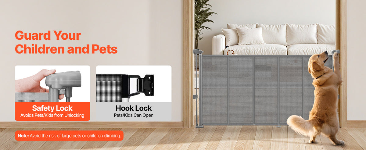 SucceBuy Retractable Baby Gate for Kids and Pets Easy Installation