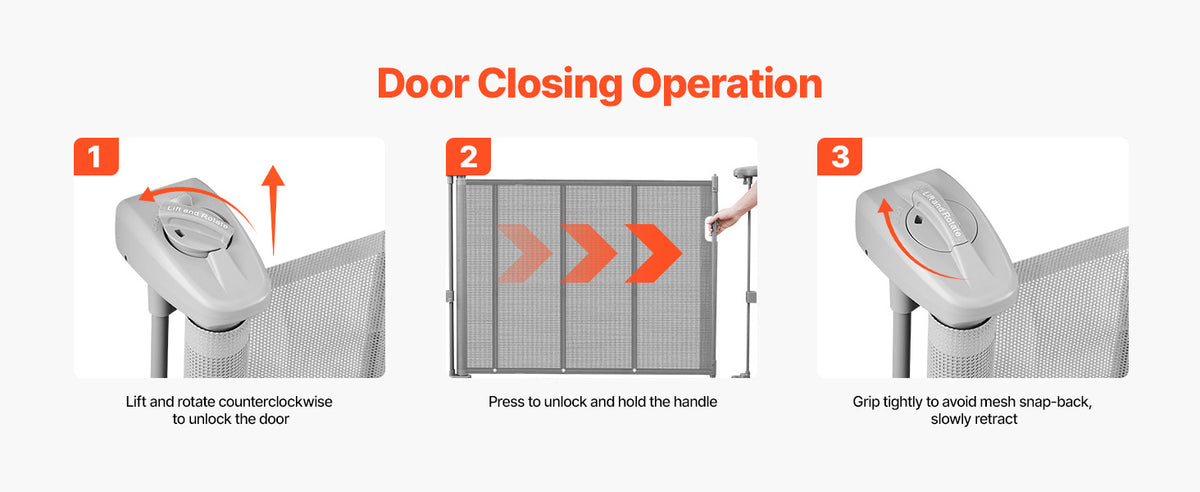 SucceBuy Retractable Baby Gate for Kids and Pets Easy Installation