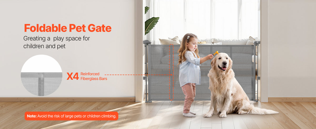 SucceBuy Retractable Baby Gate for Kids and Pets Easy Installation