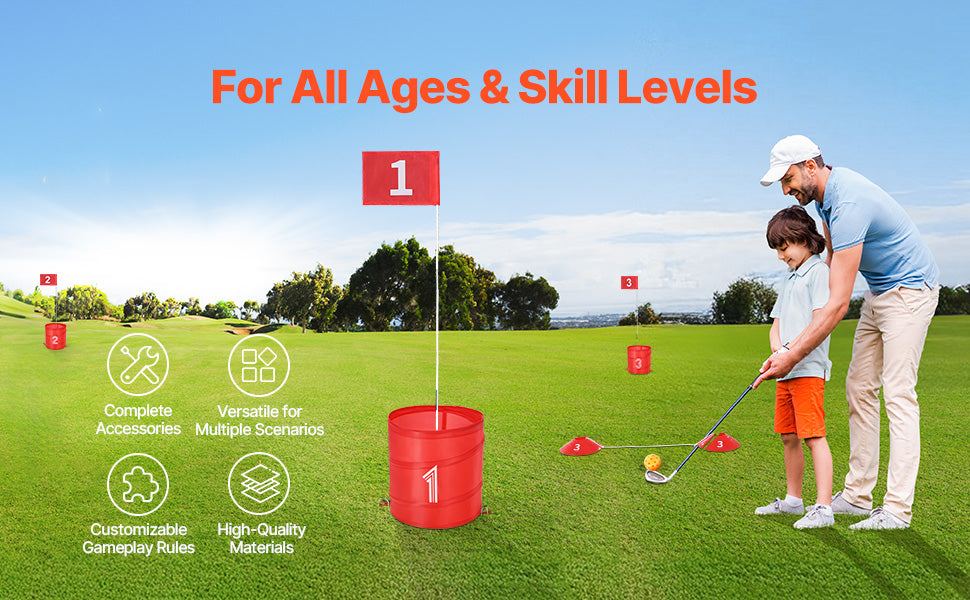 SucceBuy Backyard Bucket Golf Game Set For Family Outdoor Fun