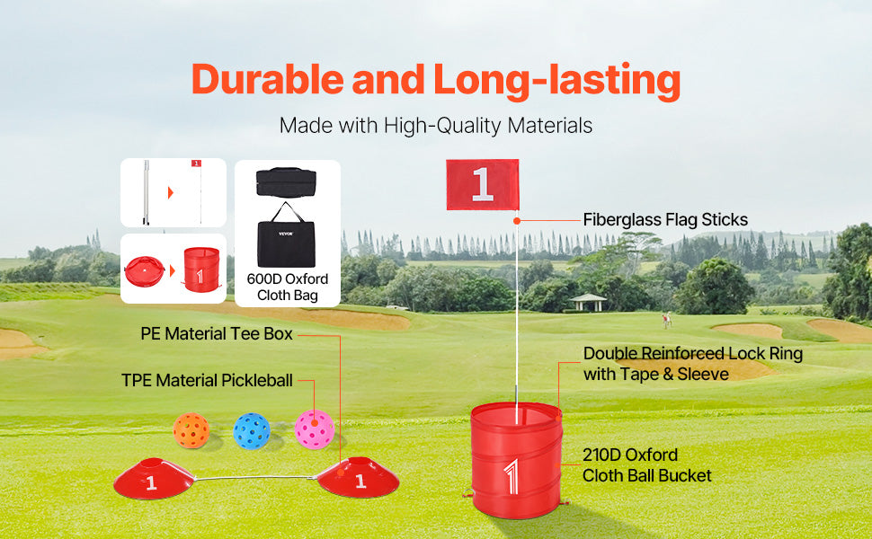 SucceBuy Backyard Bucket Golf Game Set For Family Outdoor Fun