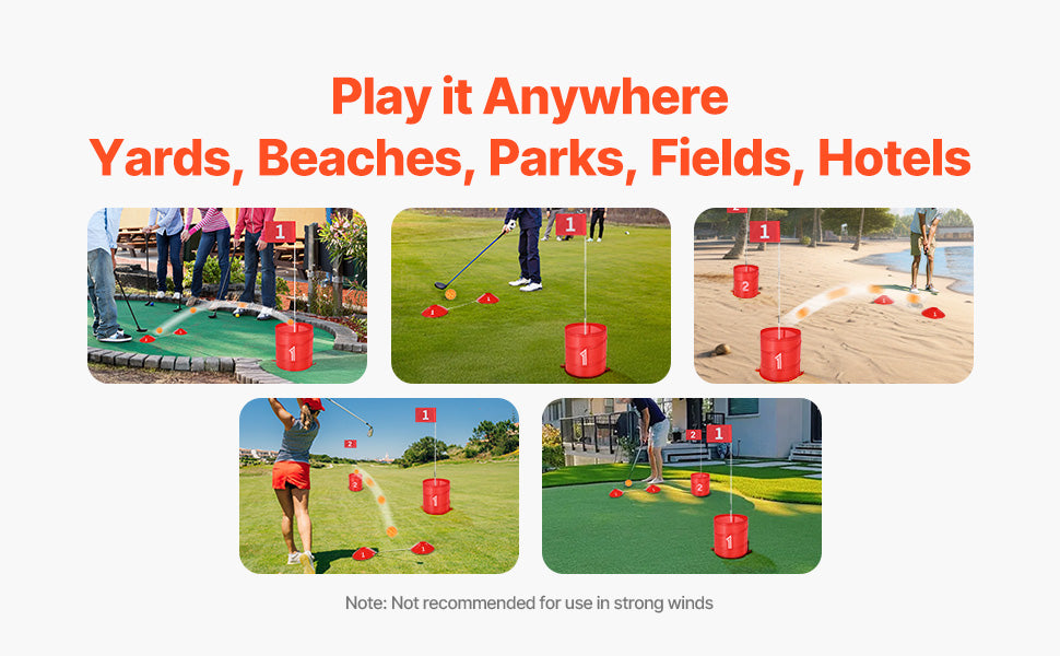 SucceBuy Backyard Bucket Golf Game Set For Family Outdoor Fun