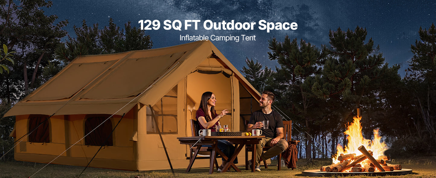Vevor Inflatable Glamping Tent With Pump And Stove Jack