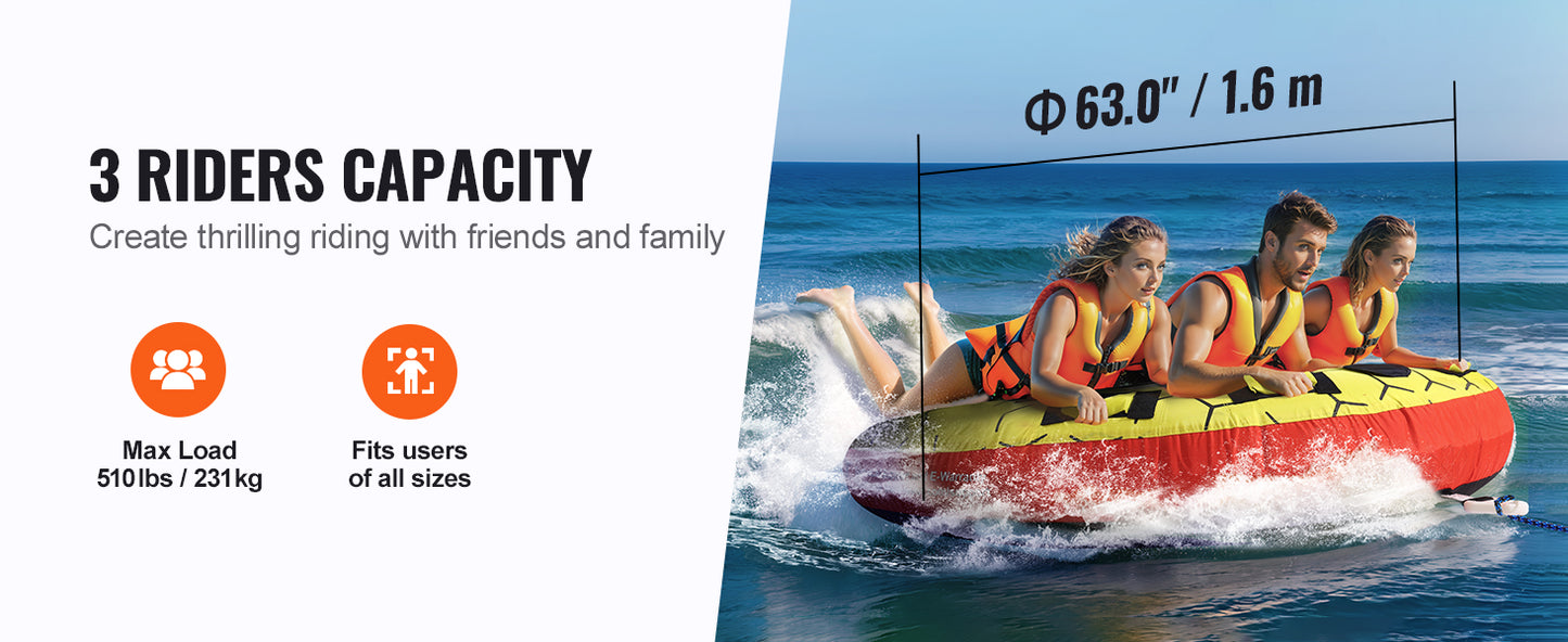 SucceBuy Inflatable Towable Tube For Boating And Water Sports